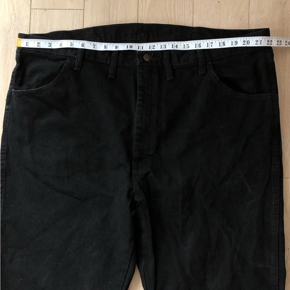 Rustler Men's Size 44x30 Straight Leg Denim Black Jeans 100% Cotton Dark Wash - Picture 3 of 12